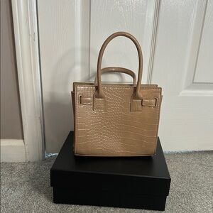JLUXLABEL Tan Crocodile-Embossed Tote